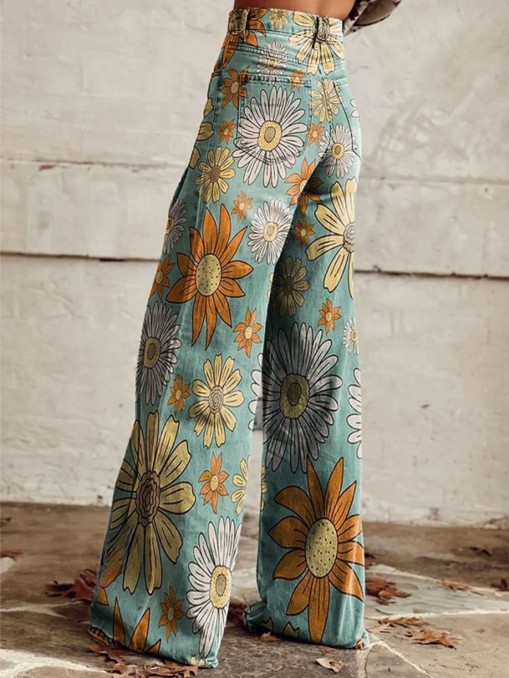 Katherine™ | Vintage floral wide-leg pants