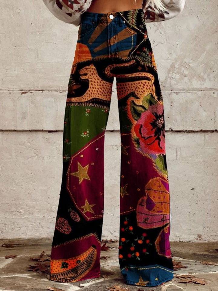 Elina™ | Vintage Boho Wide Leg Pants