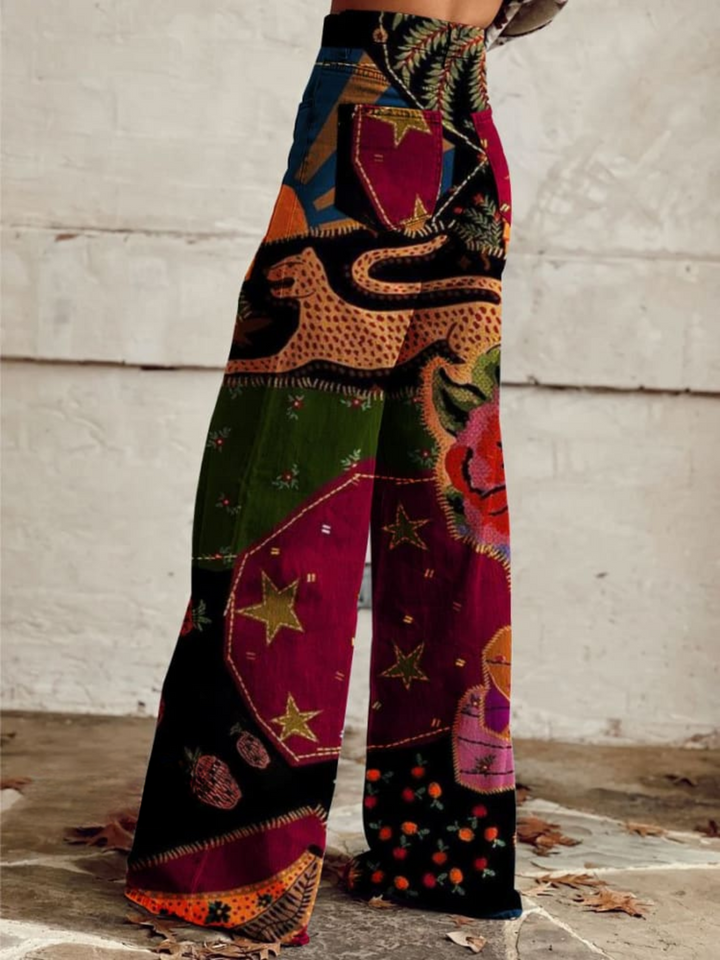 Elina™ | Vintage Boho Wide Leg Pants